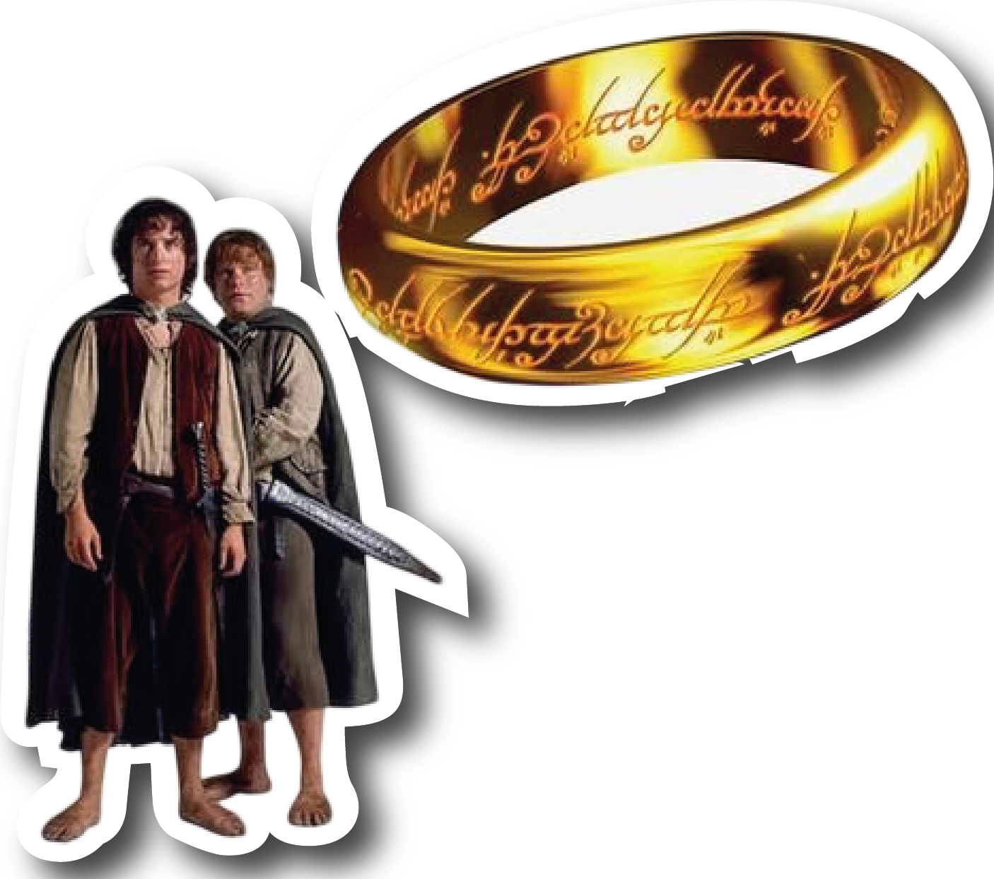 Frodo and Sam — The One Ring Sticker