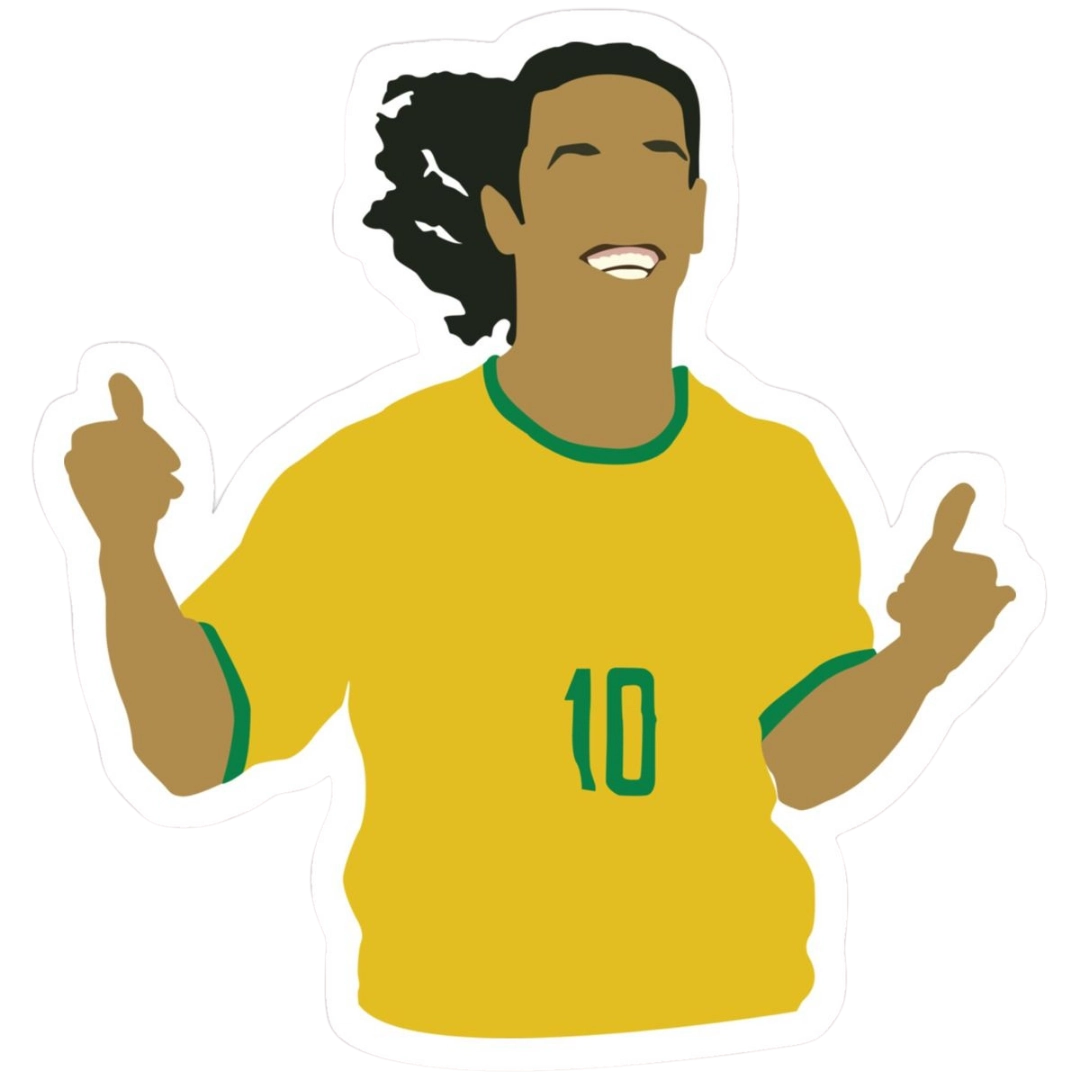Premium Brazilian football glossy sticker - Brazil Football Sticker #14 - Premium Glossy