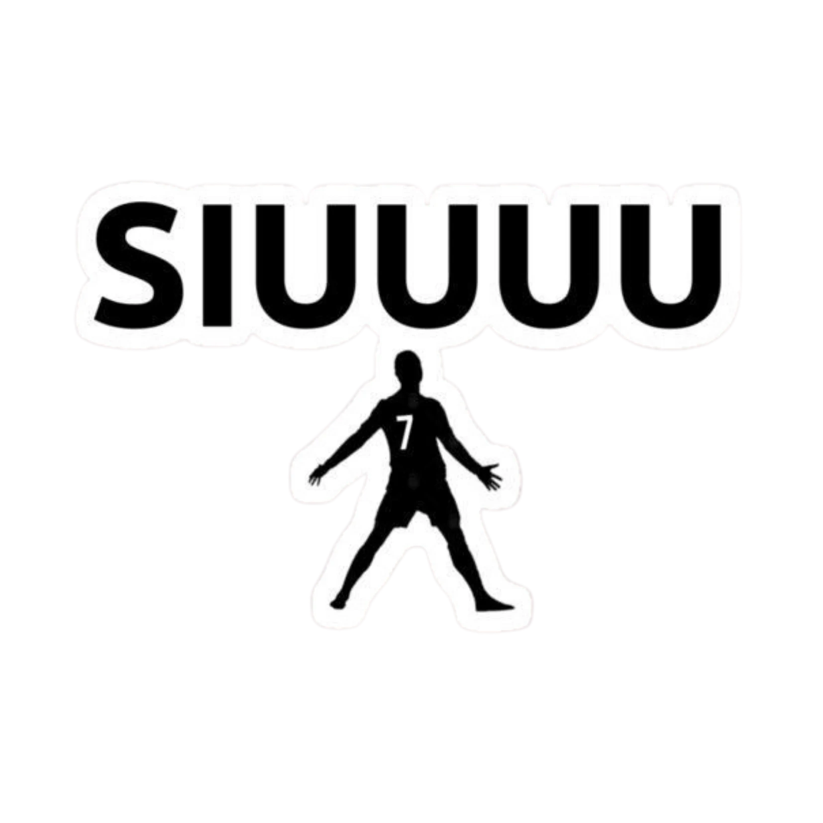 Ronaldo SIUUU Silhouette No7 Text Sticker