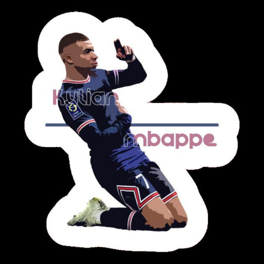 Kylian Mbappé PSG sliding celebration sticker with name