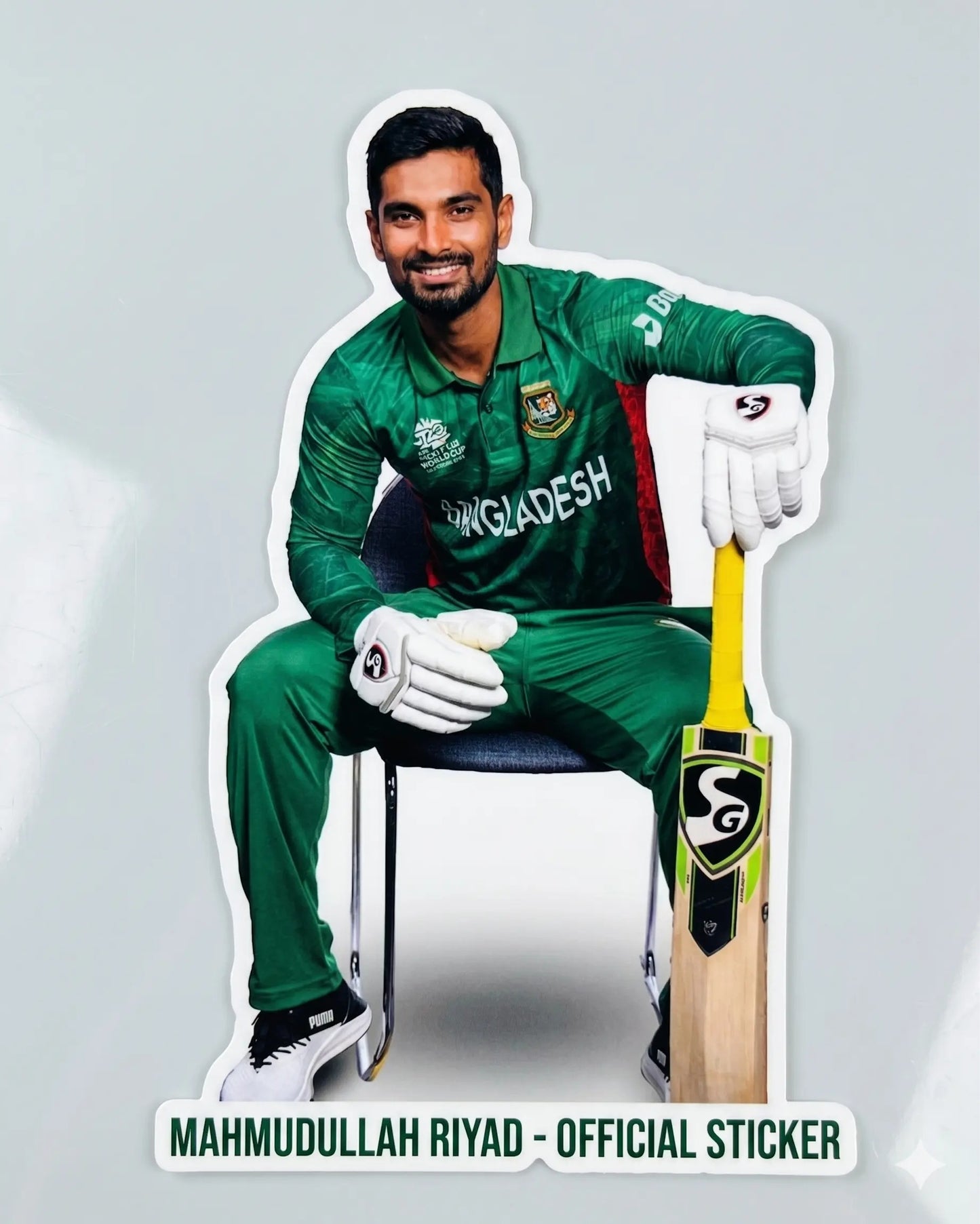 Mahmudullah Riyad — Bangladesh All-Rounder Seated Pose Sticker