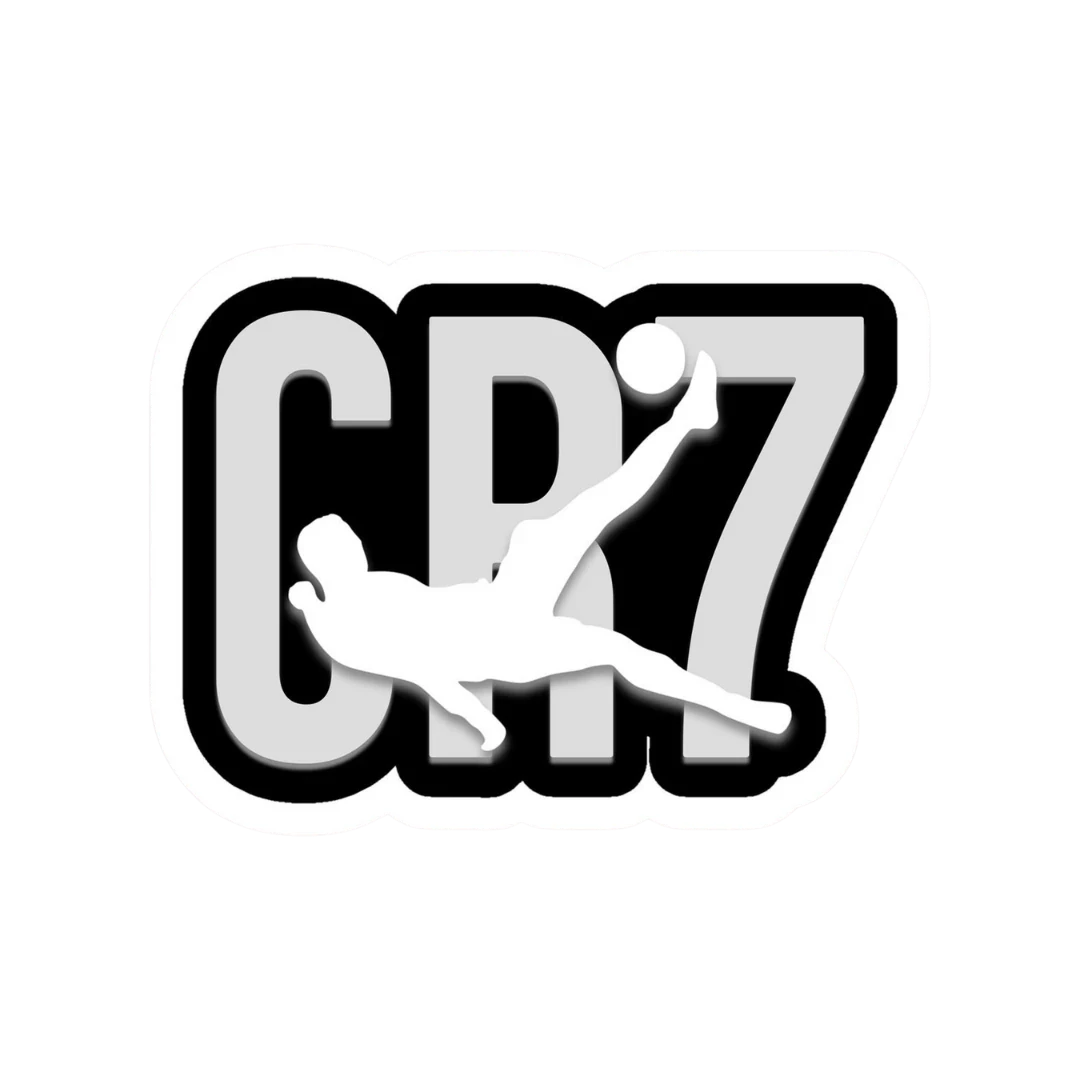 CR7 Bicycle Kick Silhouette Black Logo Sticker