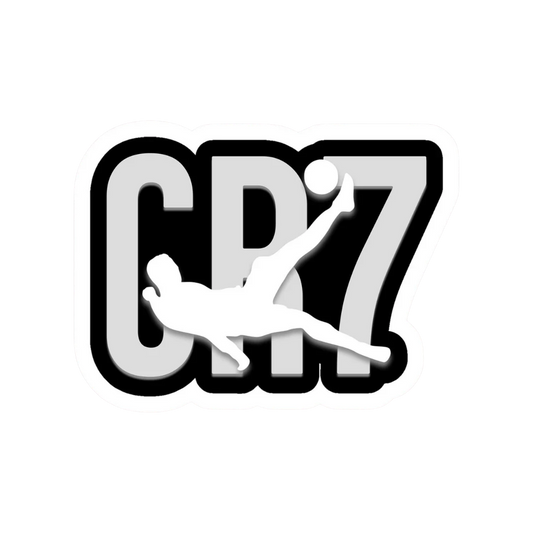 CR7 Bicycle Kick Silhouette Black Logo Sticker