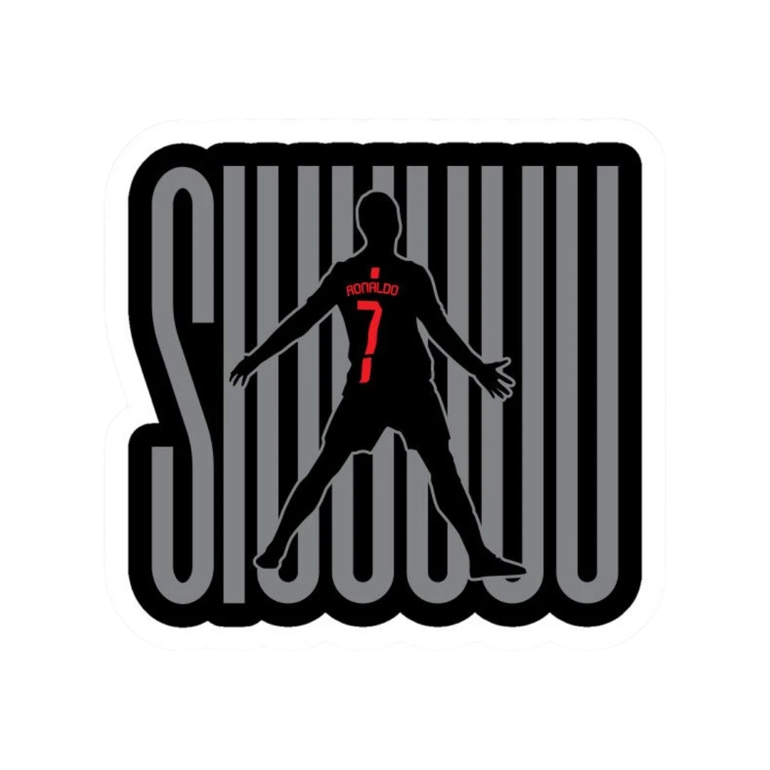 Cristiano Ronaldo SIUUU Dark Stripes Silhouette Sticker