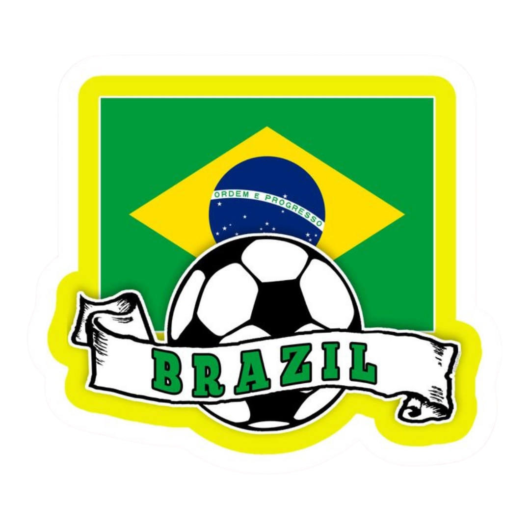 Premium Brazilian football glossy sticker - Brazil Football Sticker #18 - Premium Glossy