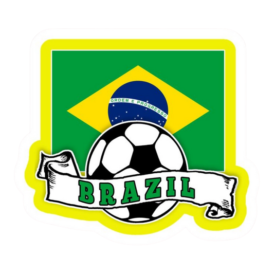 Premium Brazilian football glossy sticker - Brazil Football Sticker #18 - Premium Glossy