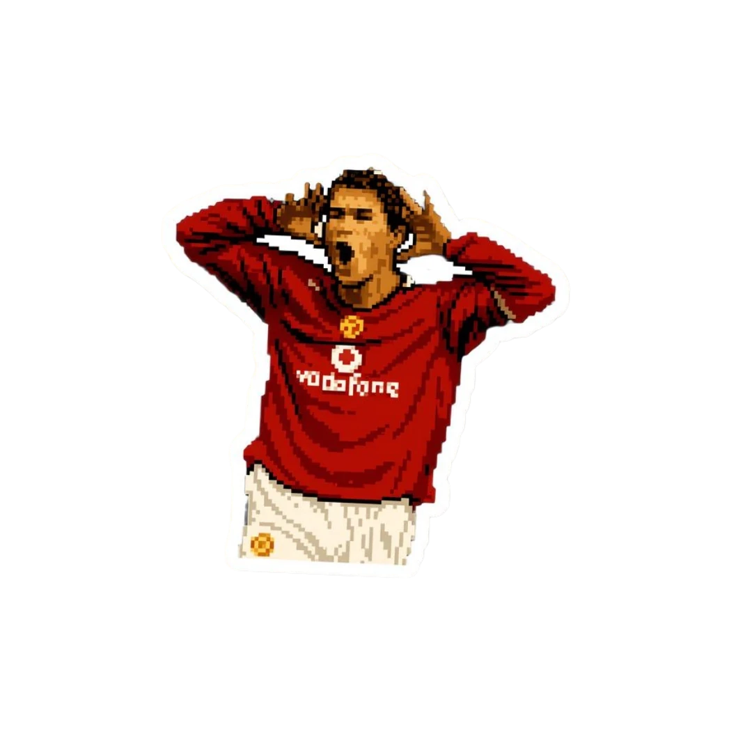 Cristiano Ronaldo Manchester United Pixel Art Celebration Sticker