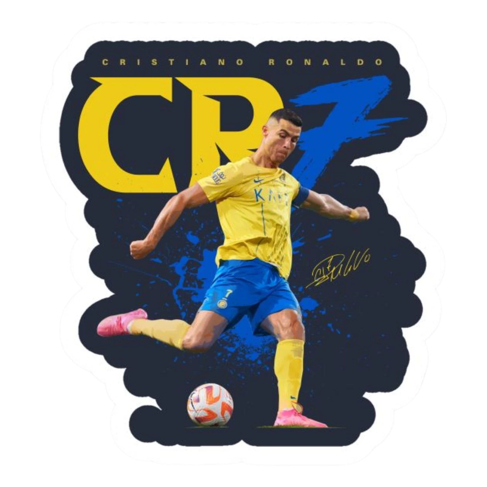 Cristiano Ronaldo Al-Nassr CR7 Shooting Sticker