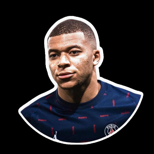 Kylian Mbappé PSG training kit close-up portrait sticker
