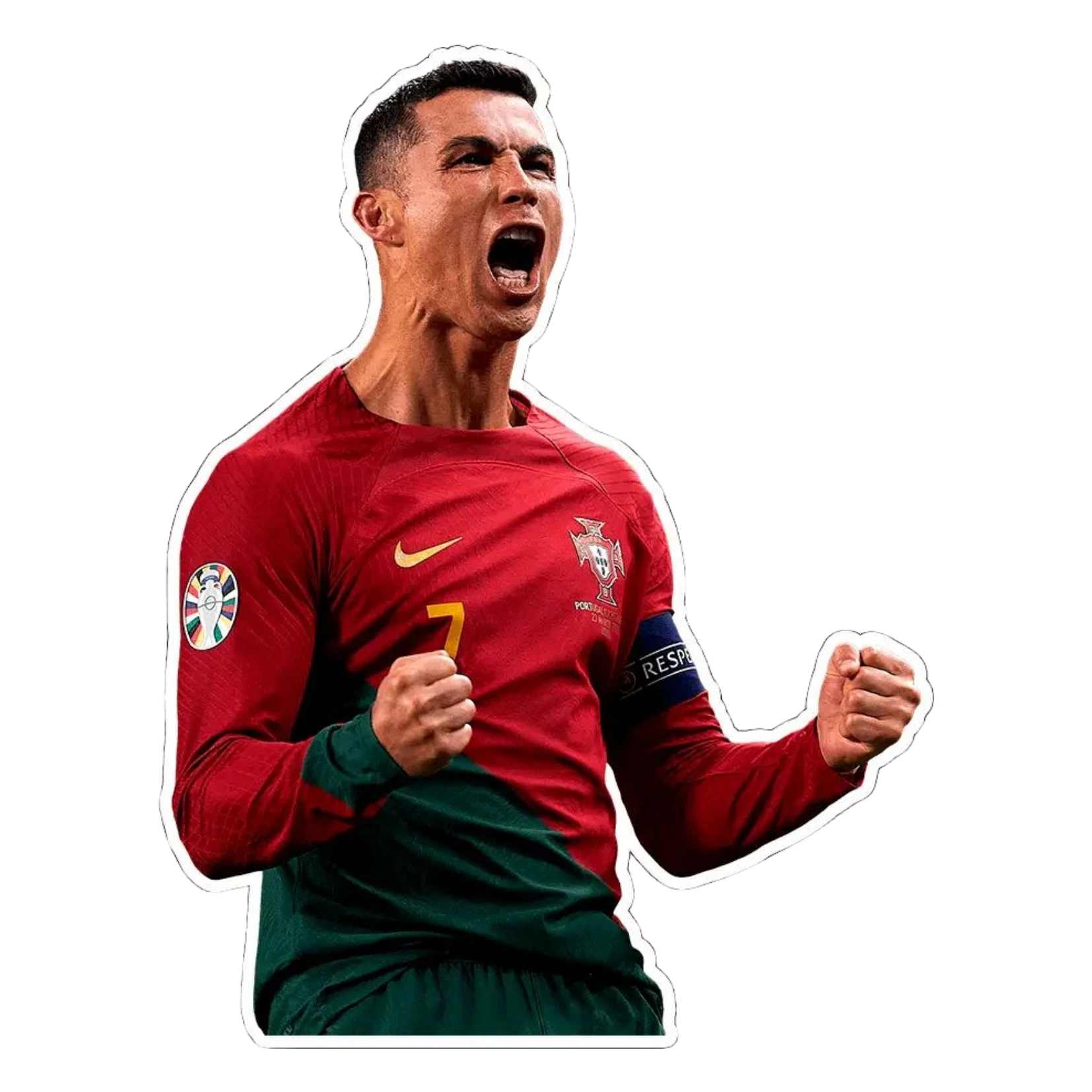 Cristiano Ronaldo Portugal Celebration Fists Pumped Sticker