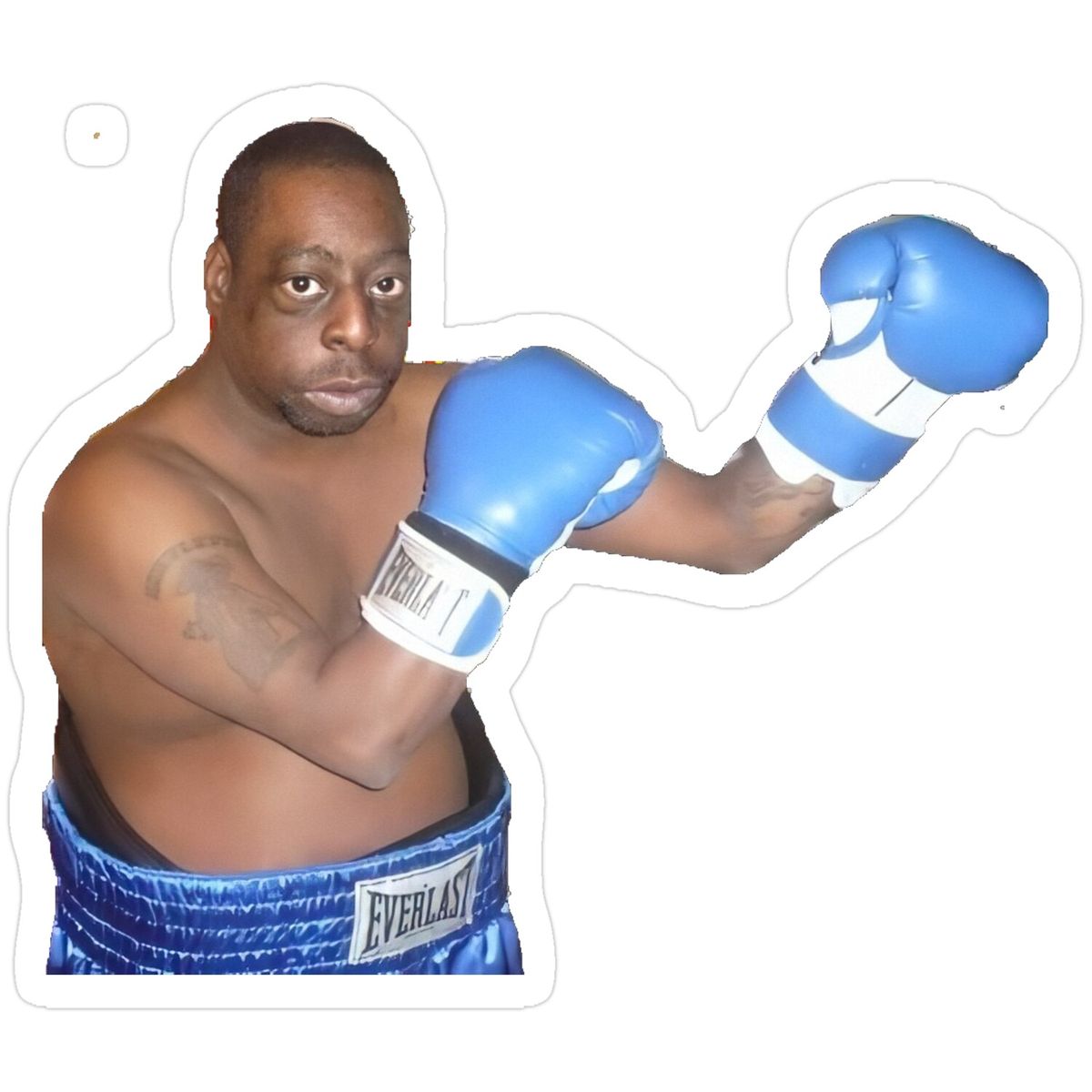 Bootleg Boxer — Blue Gloves Meme Sticker