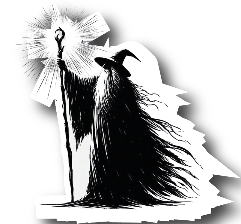 Gandalf the Grey — Glowing Staff Silhouette Sticker