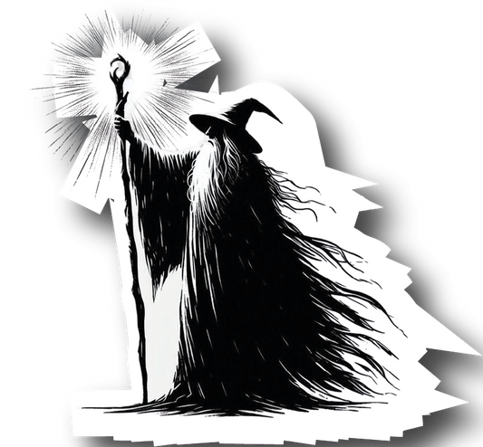 Gandalf the Grey — Glowing Staff Silhouette Sticker