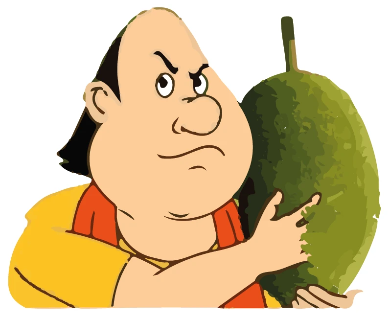 Gopal Bhar Holding Jackfruit Suspicious Sticker