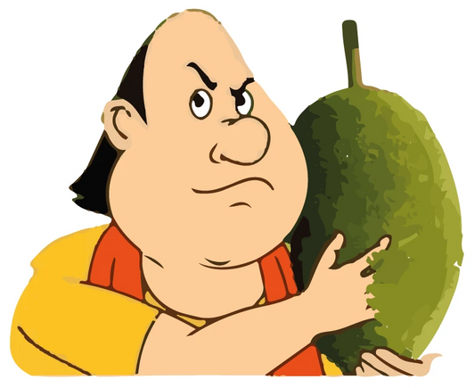 Gopal Bhar Holding Jackfruit Suspicious Sticker