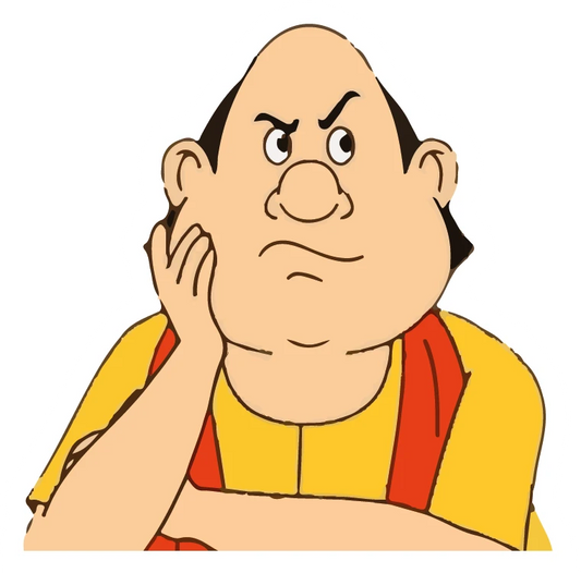 Gopal Bhar Thinking Suspicious Expression Sticker