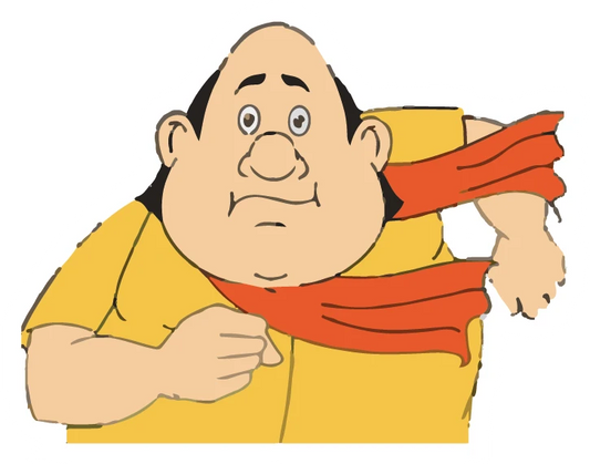 Gopal Bhar Red Shawl Sad Expression Sticker