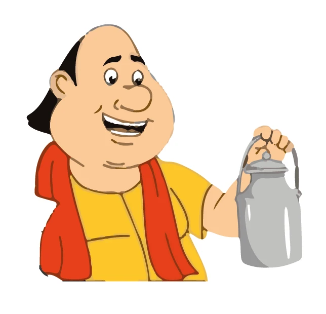 Gopal Bhar Holding Clay Pot Laughing Sticker
