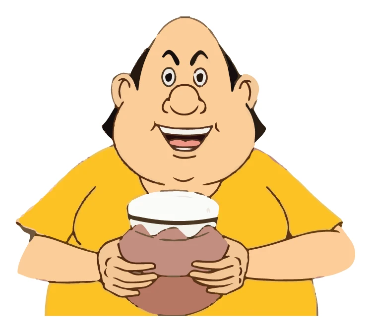 Gopal Bhar Holding Food Bowl Laughing Sticker