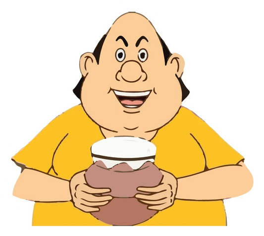 Gopal Bhar Holding Food Bowl Laughing Sticker