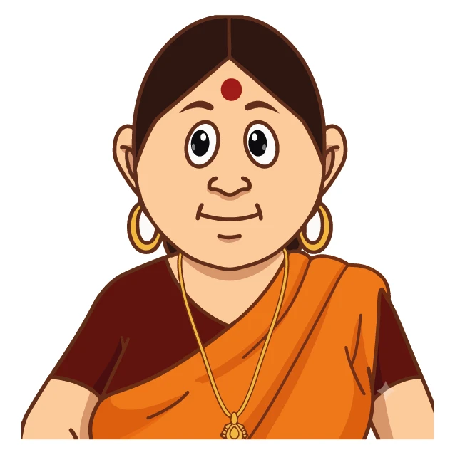 Gopal Bhar Wife Orange Saree Smiling Sticker