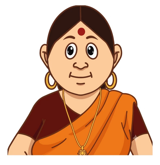 Gopal Bhar Wife Orange Saree Smiling Sticker