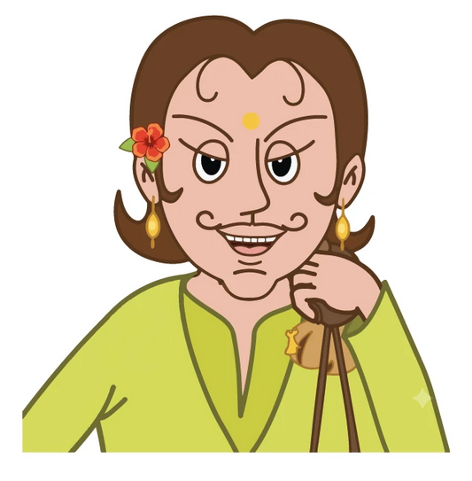 Gopal Bhar Female Villain Sly Smile Sticker