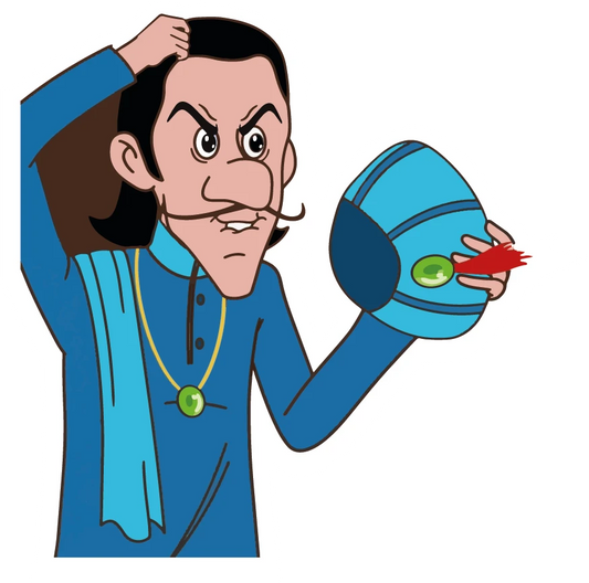 Gopal Bhar King Angry Scratching Head Sticker