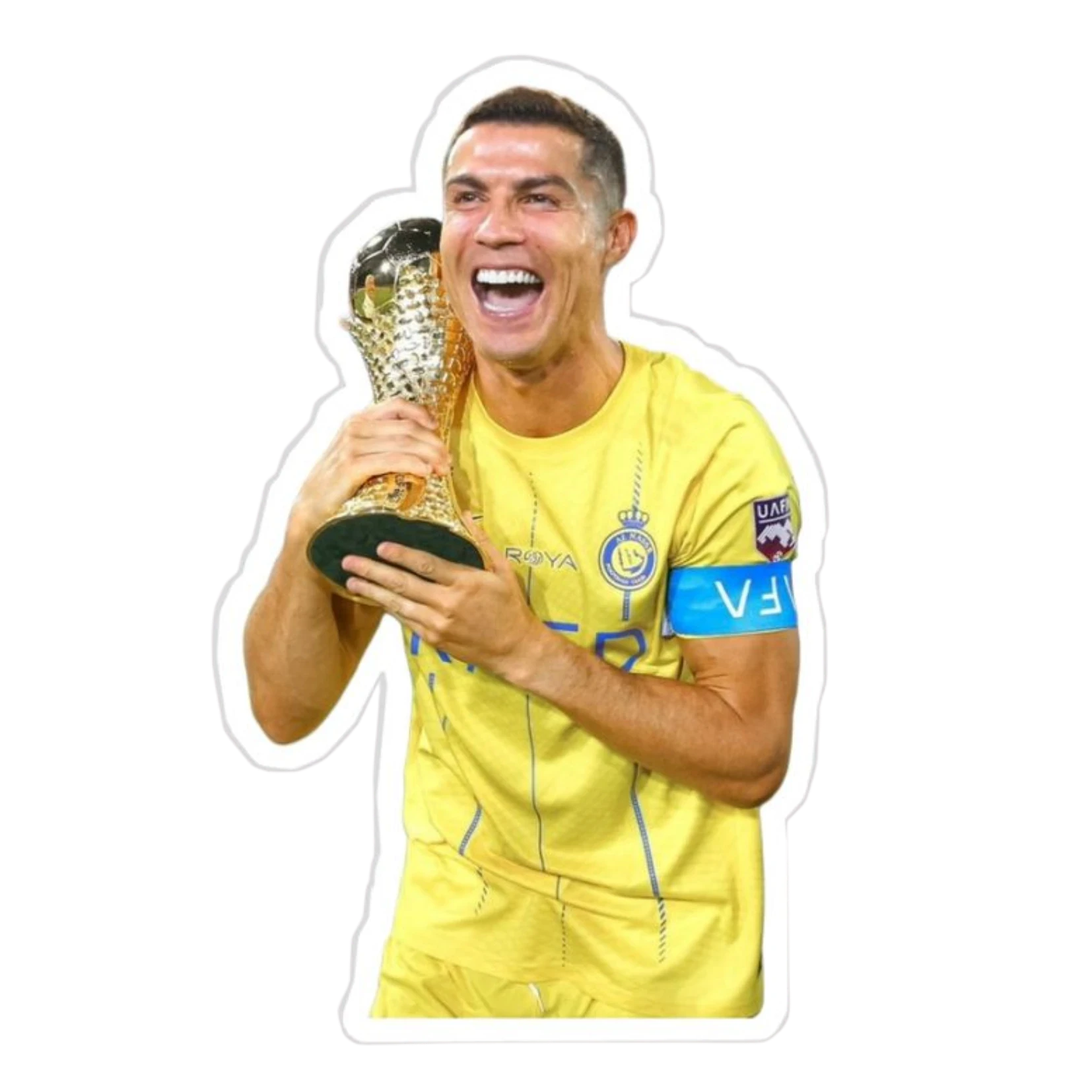 Cristiano Ronaldo Al-Nassr Trophy Celebration Laughing Sticker