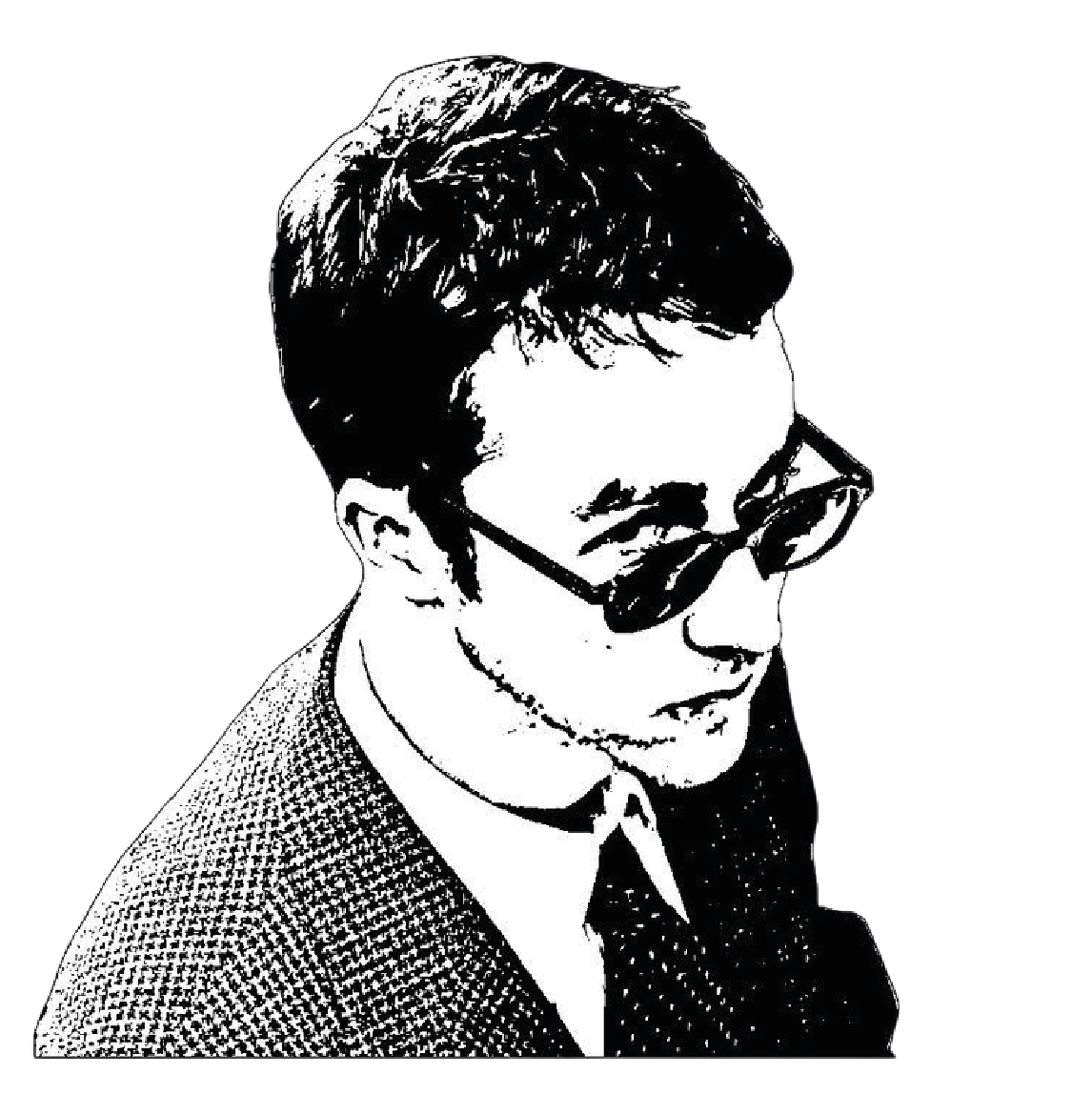 Bespectacled Businessman — Vintage Sketch Sticker