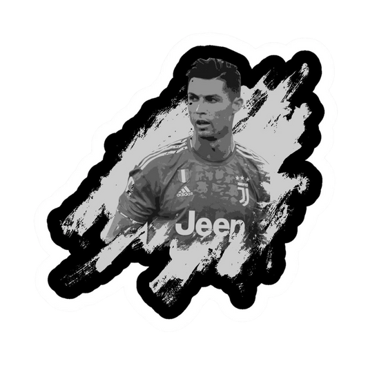 Cristiano Ronaldo Juventus Black White Photo Sticker