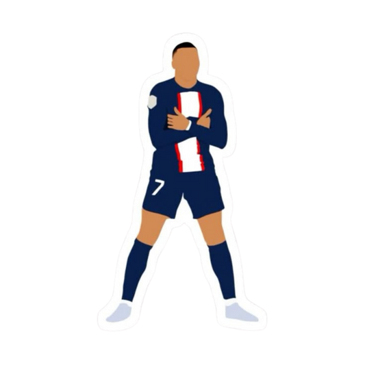 Kylian Mbappé PSG number 7 signature arms crossed stance sticker