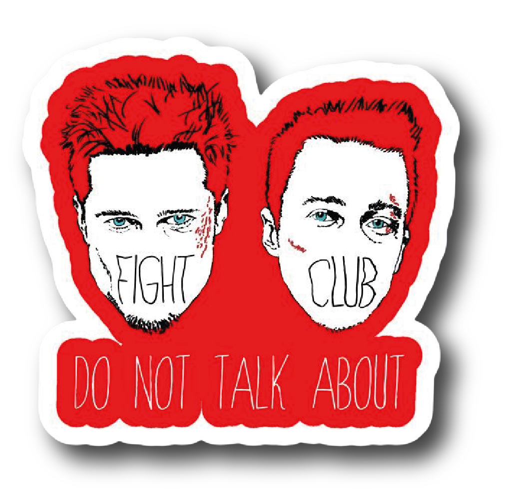 Do Not Talk About Fight Club — Bloodied Faces Sticker