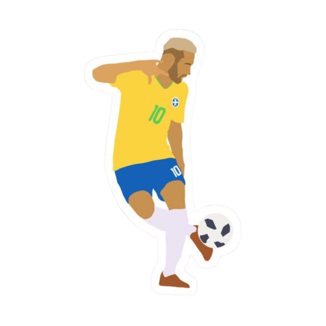 Premium Brazilian football glossy sticker - Brazil Football Sticker #28 - Premium Glossy