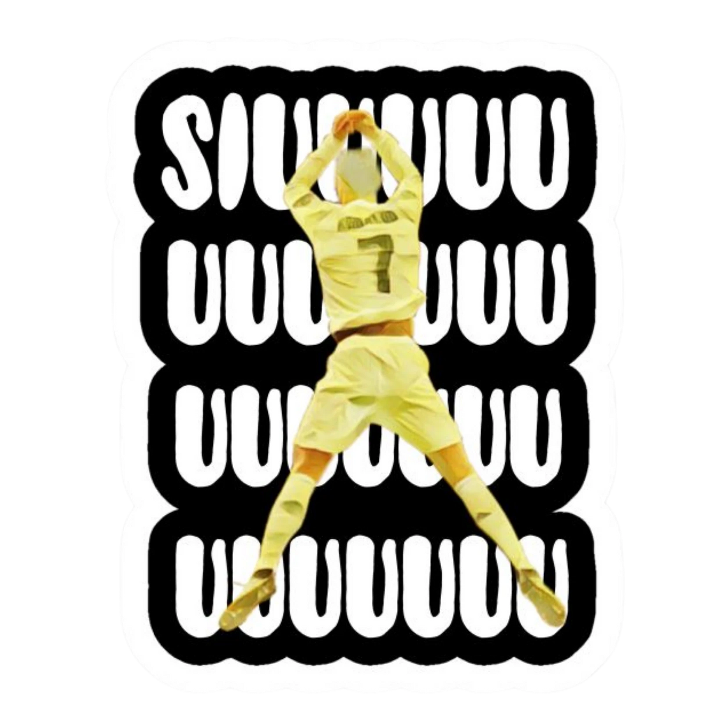 Cristiano Ronaldo SIUUU Al-Nassr Yellow Jumping Sticker