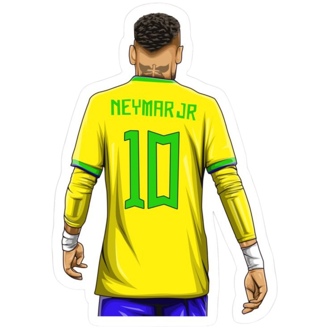 Premium Brazilian football glossy sticker - Brazil Football Sticker #2 - Premium Glossy