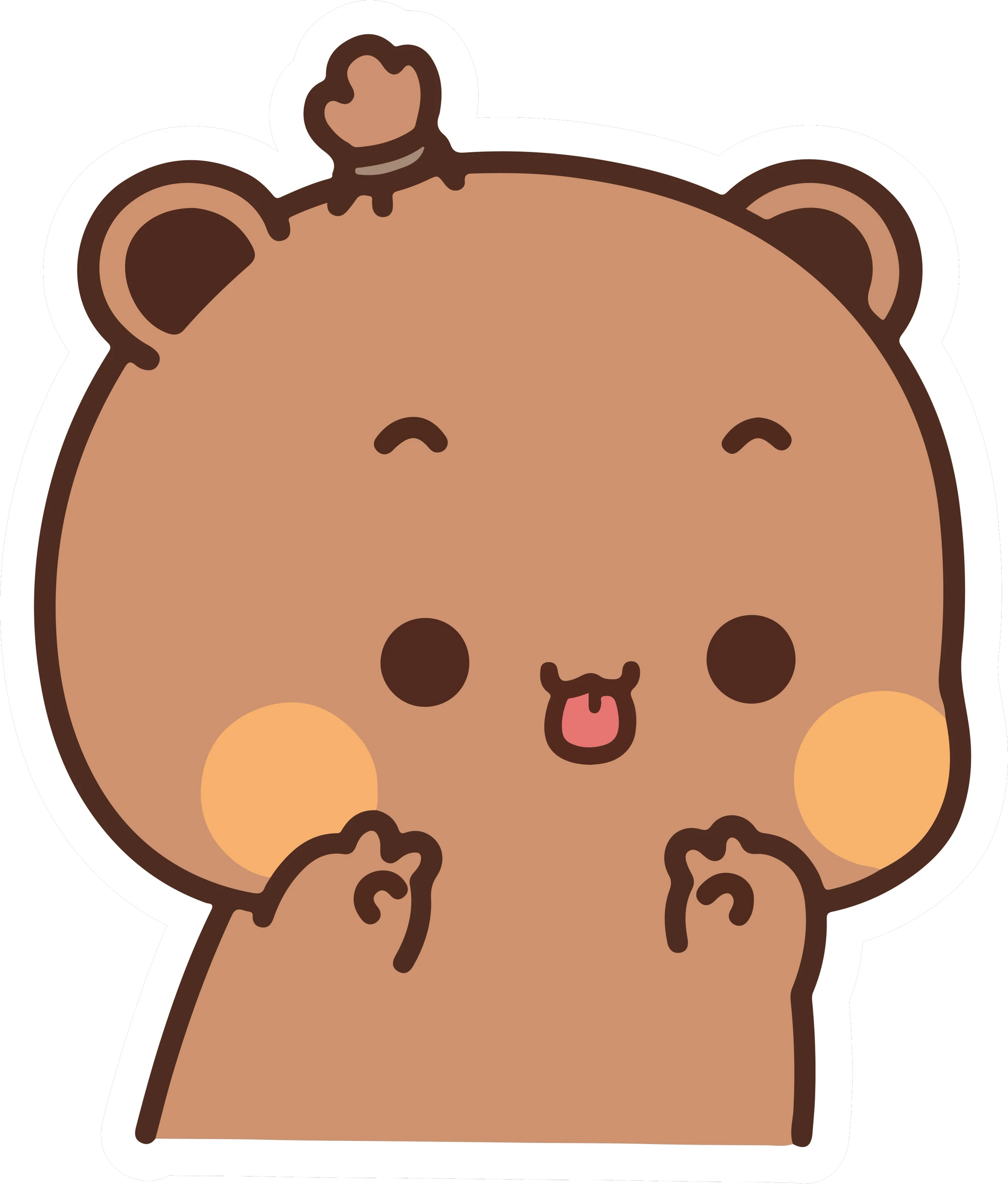 Bubu Happy Excited Tongue Out Kawaii Sticker