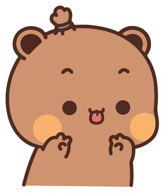 Bubu Happy Excited Tongue Out Kawaii Sticker