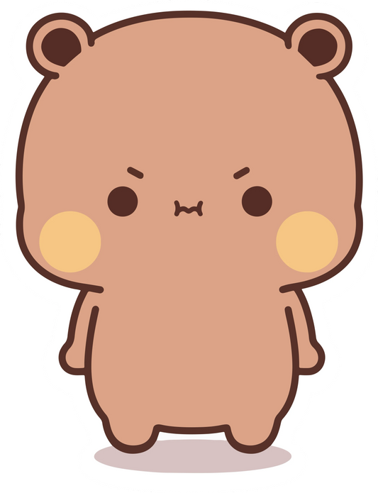 Bubu Angry Grumpy Face Standing Kawaii Sticker