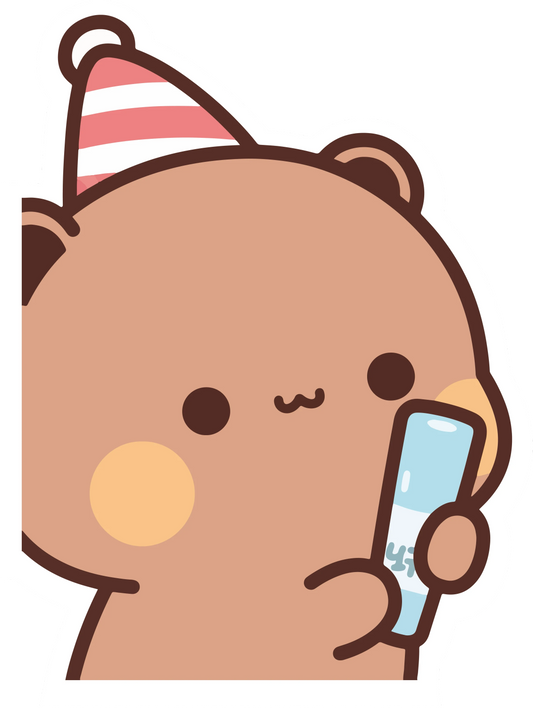 Bubu Party Hat Phone Winking Kawaii Sticker