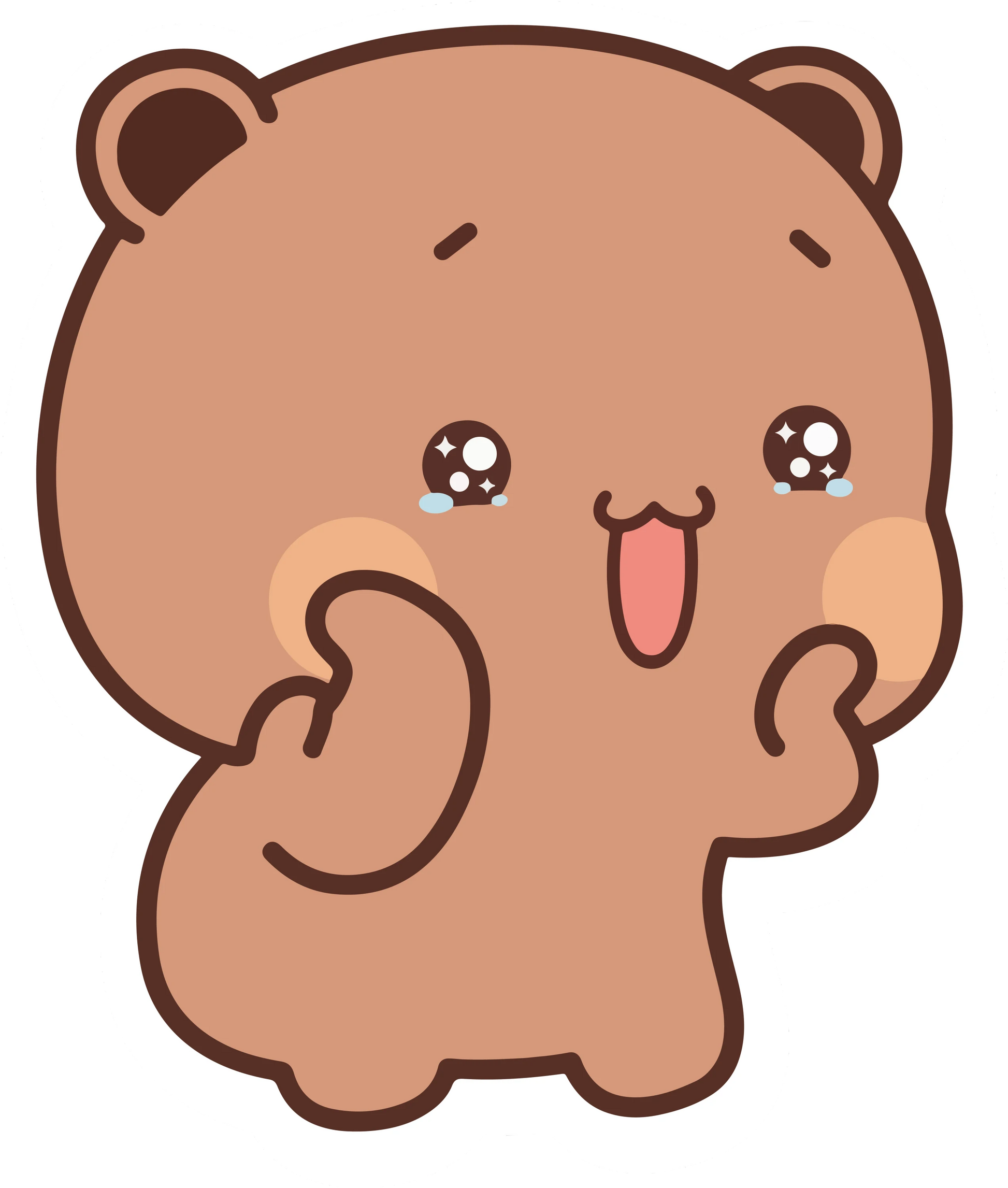 Bubu Happy Crying Excited Kawaii Sticker
