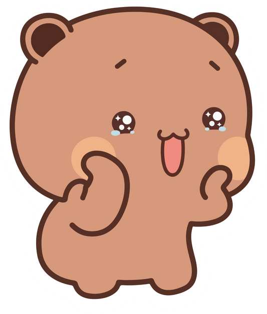 Bubu Happy Crying Excited Kawaii Sticker