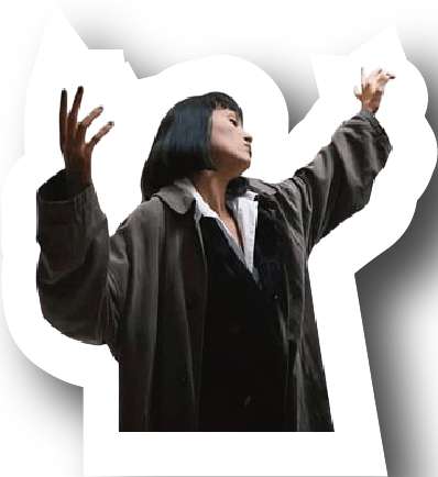 Mia Wallace — Arms Raised Reaction Sticker