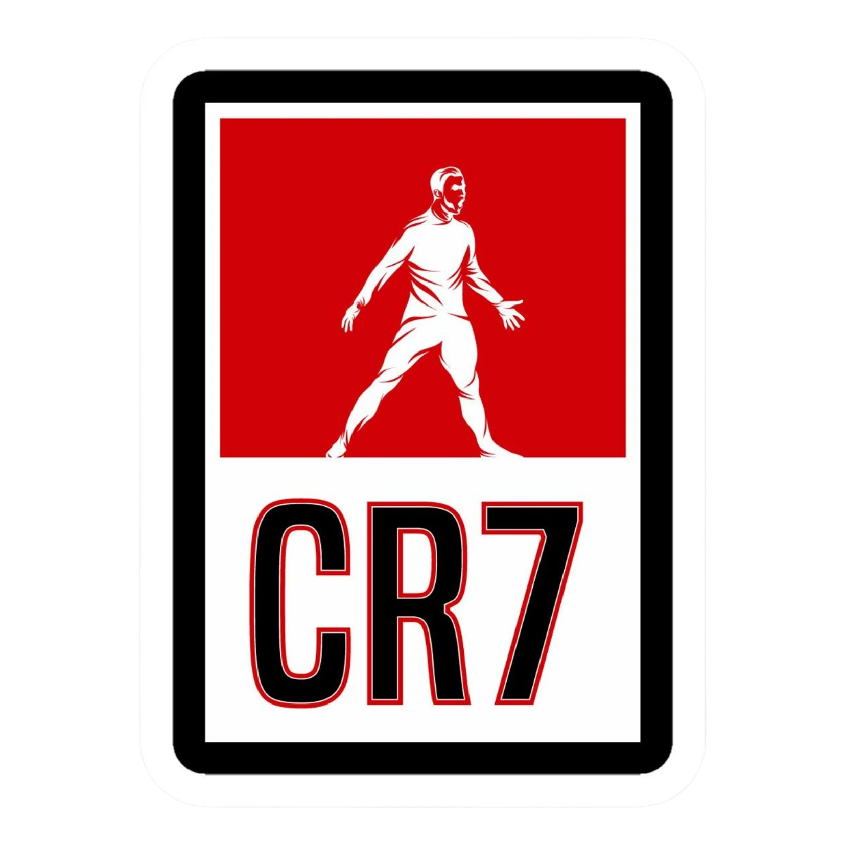 CR7 Calma Silhouette Red Card Design Sticker