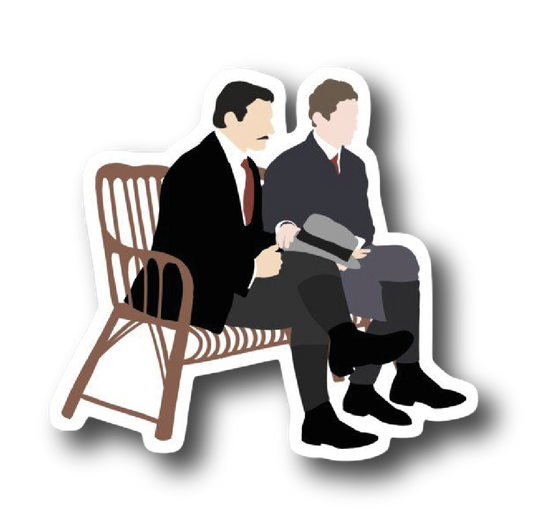 Prison Courtroom Scene — Trial Bench Sticker