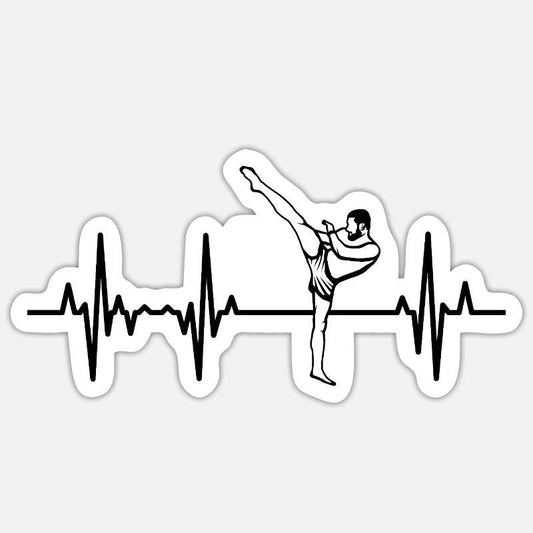 Karate Heartbeat — High Kick Lifeline Sticker