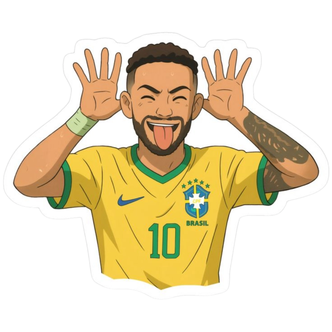 Premium Brazilian football glossy sticker - Brazil Football Sticker #38 - Premium Glossy