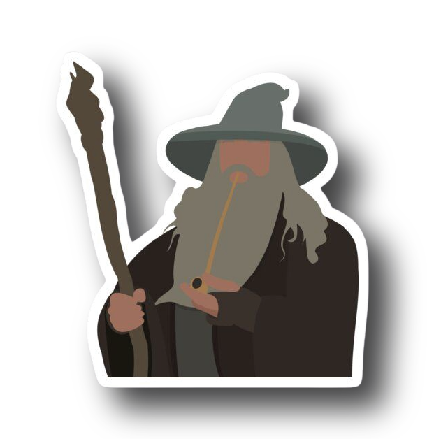 Gandalf the Grey — Pipe and Staff Sticker