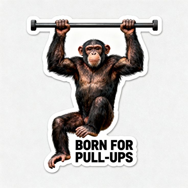 Born for Pull-Ups — Chimpanzee Sticker