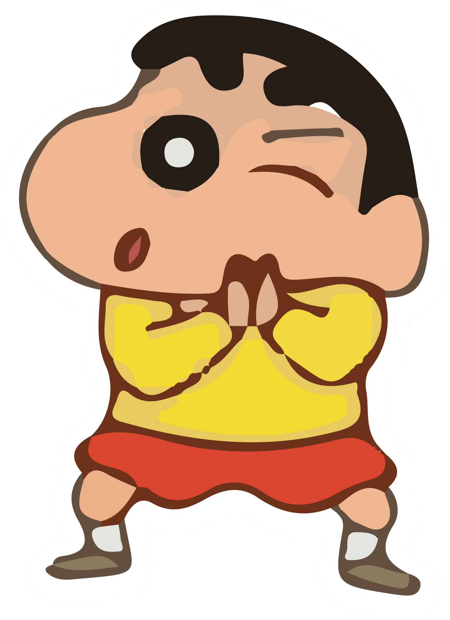 Shinchan Winking Mischievous Fists Sticker